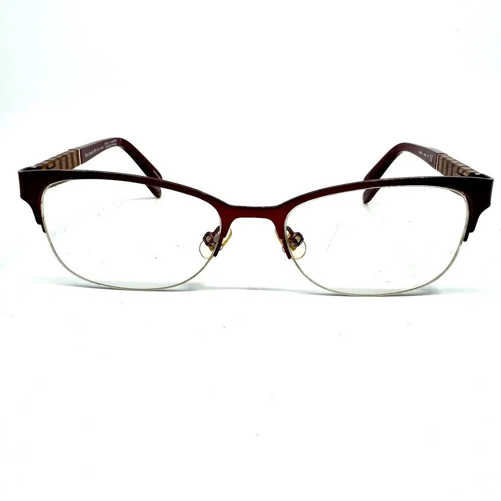 Kate‎ Spade Valary Women Eyeglasses Frames Red Gold USED H9761